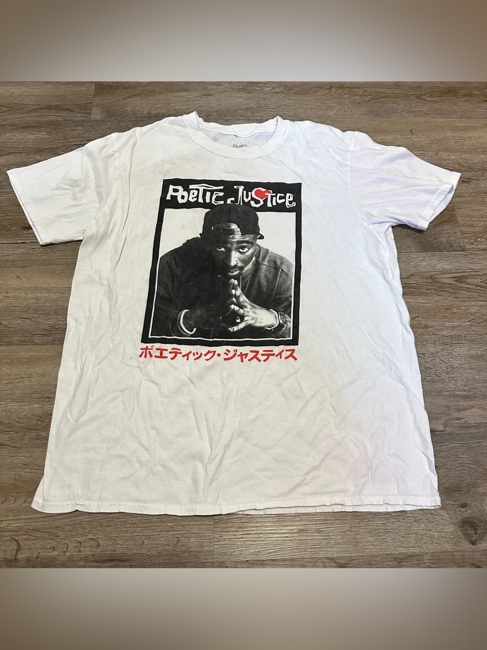 Poetic Justice Kendrick Lamar Graphic Tee Mens Large White Cotton T-Shirt
